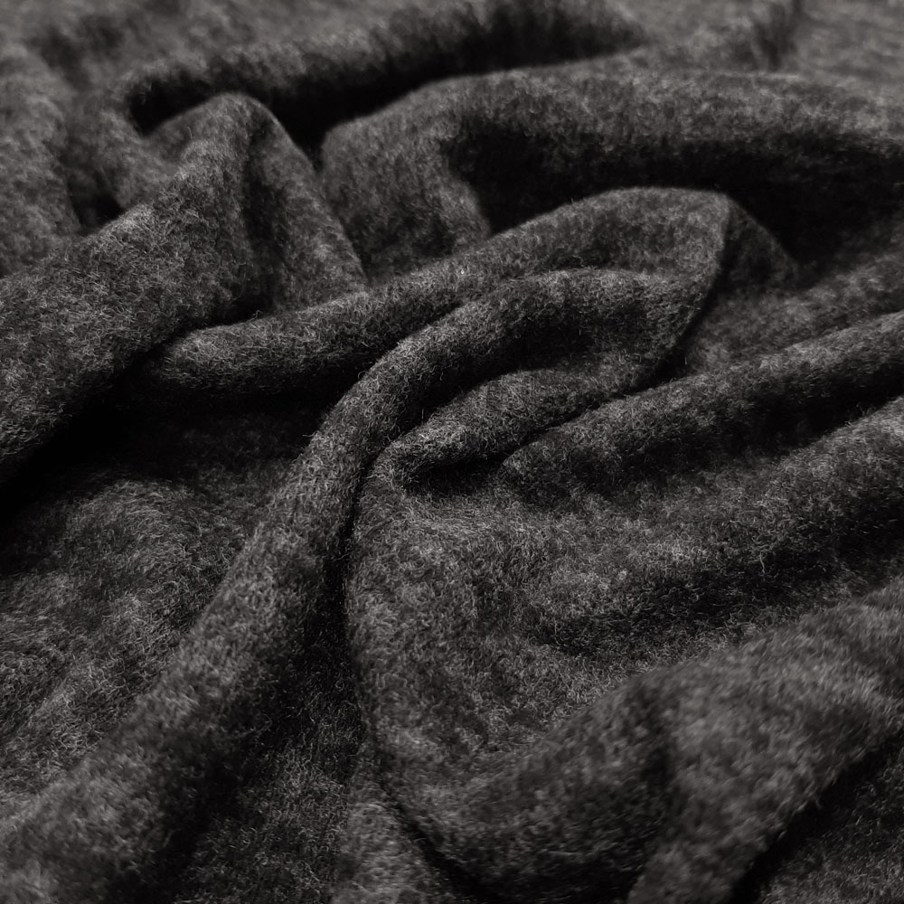 Gea – Strickfleece mit Wolle in Überbreite – Anthrazit Melange