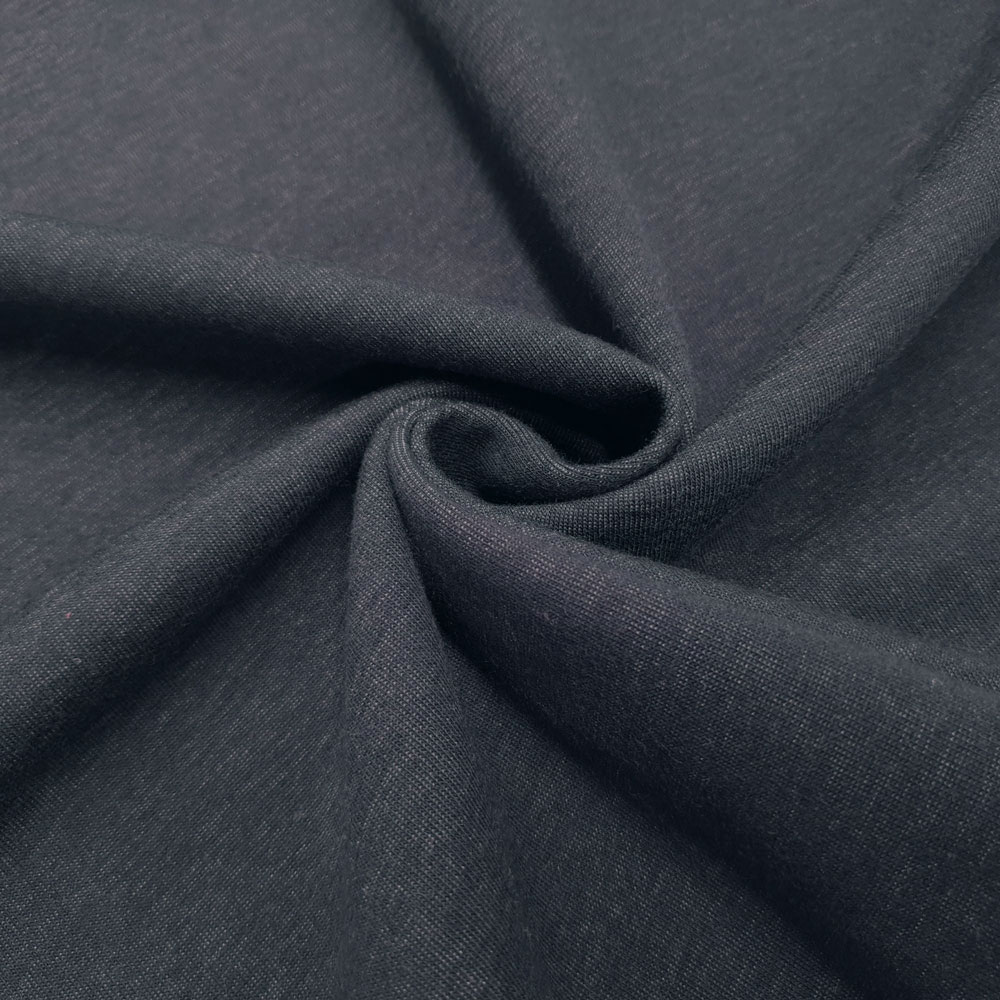 Florean – Merino Double Face Jersey – Überbreite 167cm - Grau Melange / Dunkelblau