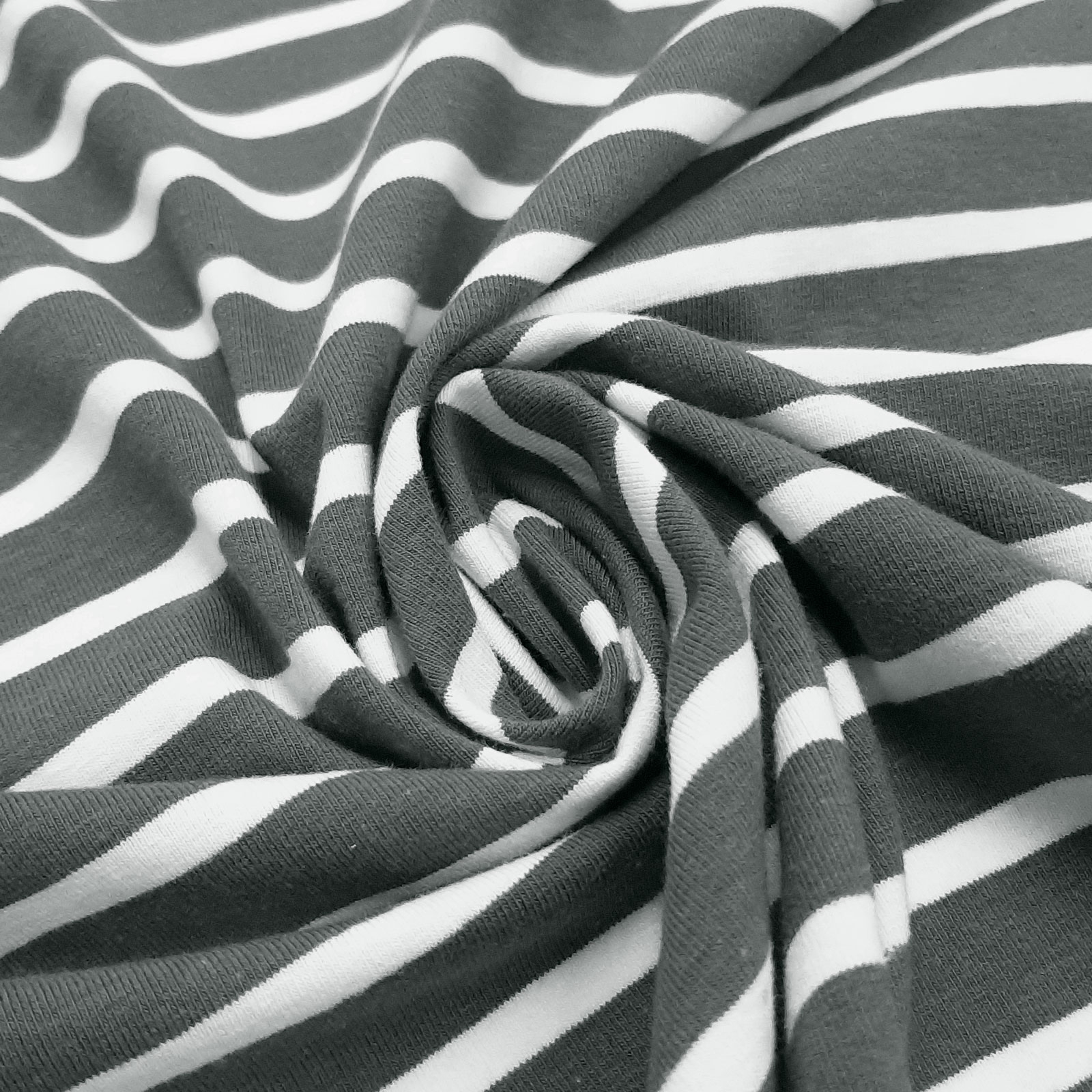 Jonte – Baumwoll Jersey – Mit Streifen – Grau/Weiß
