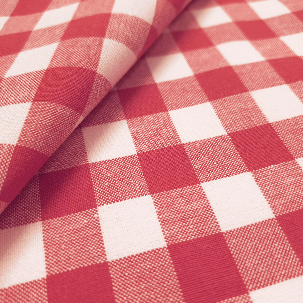 Reina – Karo Buntgewebe – Rot-Weiß