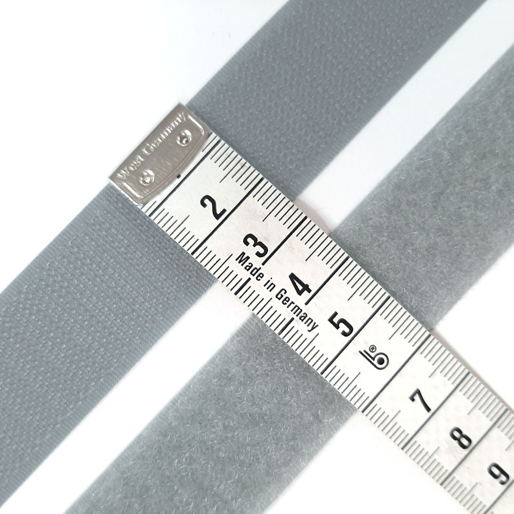 Industrie Klettband (Flausch- und Hakenband), Breite 25mm-Grau